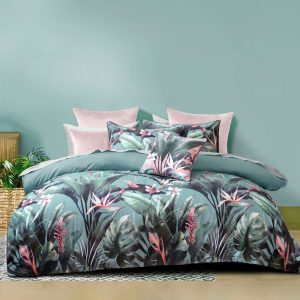 Mika Quilt Cover Set Range Green