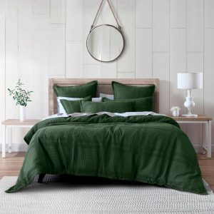 Sussex Quilt Cover Set Range Forest Green