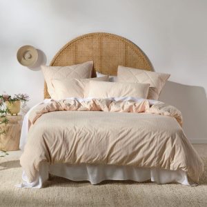 Classic Stripe Quilt Cover Set Range Rose