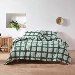 Corinne Printed Flannelette Cotton Quilt Cover Set Range Forest