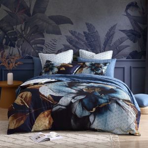 Golden Glow Quilt Cover Set Range Navy