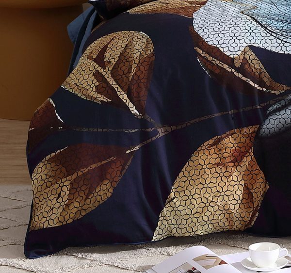 Golden Glow Quilt Cover Set Range Navy