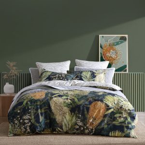 Kiera Quilt Cover Set Range Green