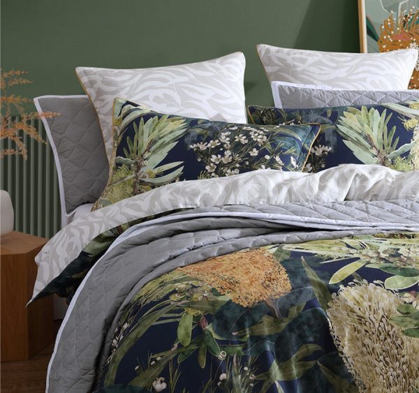 Kiera Quilt Cover Set Range Green