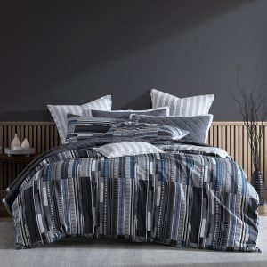 Urban Stripe Quilt Cover Set Range Charcoal