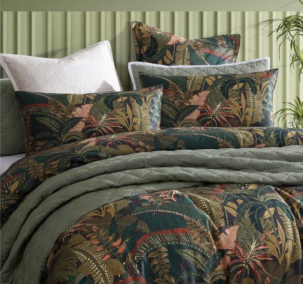 Zawadi Quilt Cover Set Range Green