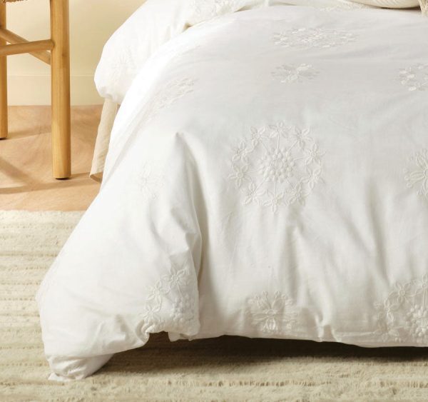 Amore Quilt Cover Set Range White